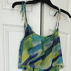 Calvin Klein Blue and green Maxi Dress (size 12)